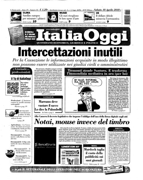 Italia oggi : quotidiano di economia finanza e politica